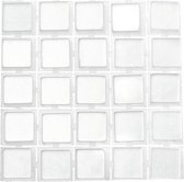 595x stuks mozaieken maken steentjes/tegels kleur wit met formaat 5 x 5 x 2 mm