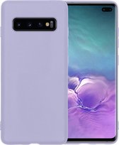 Samsung S10 Hoesje Back Cover Siliconen Case Hoes - Lila