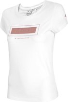 4F Women's T-shirt H4L21-TSD034-10S, Vrouwen, Wit, T-shirt, maat: S EU