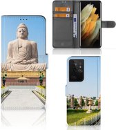 Smartphone Hoesje Geschikt voor Samsung Galaxy S21 Ultra Bookcase Boeddha