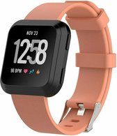 Siliconen Smartwatch bandje - Geschikt voor Fitbit Versa / Versa 2 silicone band - grapefruit - Strap-it Horlogeband / Polsband / Armband - Maat: Maat L