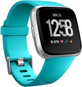 Siliconen Smartwatch bandje - Geschikt voor Fitbit Versa / Versa 2 silicone band - turquoise - Strap-it Horlogeband / Polsband / Armband - Maat: Maat L