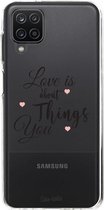 Casetastic Samsung Galaxy A12 (2021) Hoesje - Softcover Hoesje met Design - Love is about Print