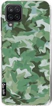 Casetastic Samsung Galaxy A12 (2021) Hoesje - Softcover Hoesje met Design - Army Camouflage Print