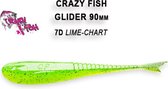 Crazy Fish Glider - 9 cm - 7d - lime chart - floating
