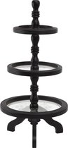 PTMD State Black mango wood round etagere