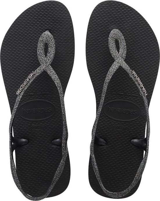 Havaianas Luna Premium II Dames Slippers - Black/Dark Grey - Maat 37/38