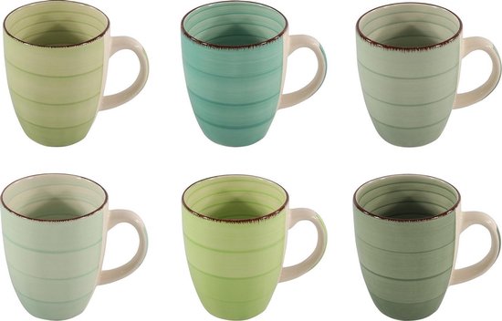 Koffiemok - Green - Assorti 6 Stuks