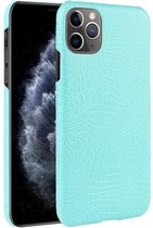 Backcover Slangenprint Fashion Hoesje iPhone 11 Pro Max Mintgroen - Gratis Screen Protector - Telefoonhoesje - Smartphonehoesje