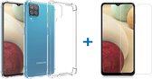 Samsung a12 hoesje shockproof case - transparant TPU - Samsung galaxy a12 hoesje - 1x Samsung a12 screenprotector screen protector
