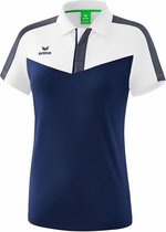 Erima Squad Polo Dames Wit- New Navy-Slate Grijs Maat 34