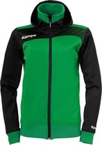 Kempa Emotion Hood Jacket Dames Groen-Zwart Maat L