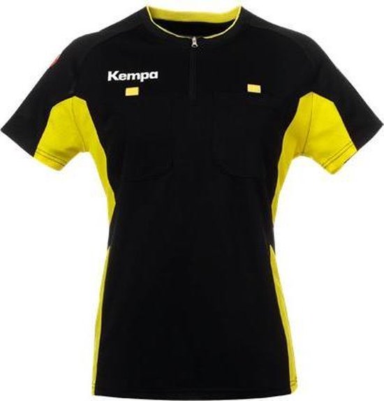 Kempa Referee Shirt Dames Zwart-Geel Maat 2XL