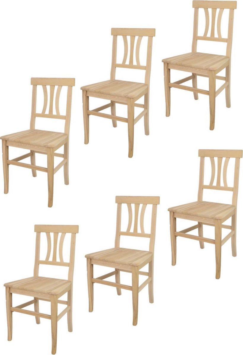 Tommychairs Artemisia - Eetkamerstoelen - Set van 6 - Naturel - Hout