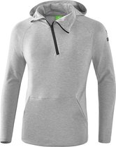 Erima Essential Sweatshirt met Capuchon Licht Grijs Melange-Zwart Maat 2XL