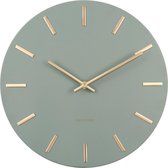Wall clock Charm - Wandklok - Papier - Staal - Ø30cm - Groen - Goud