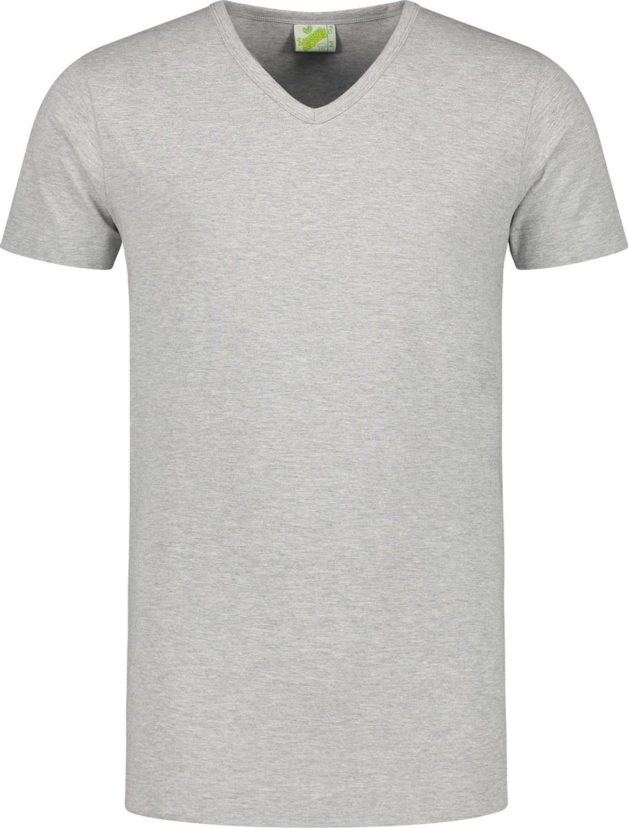 L&S T-shirt V-neck cot/elast SS for him