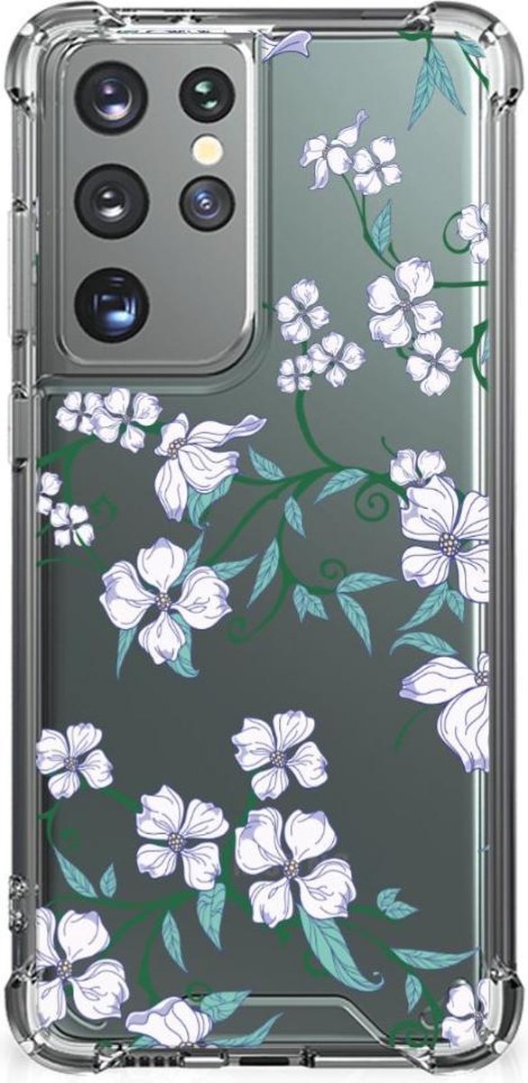 Samsung Galaxy S21 Ultra Uniek Case Blossom White