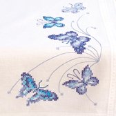 Tafelloper Blauwe vlinders borduren (pakket)