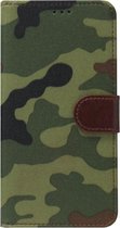 ADEL Kunstleren Book Case Pasjes Portemonnee Hoesje voor Samsung Galaxy J5 (2016) - Camouflage Groen