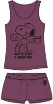 Snoopy dames shortama " How to start a good day" maat M