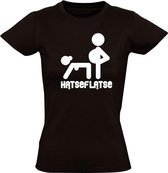 Hatseflatse Doggie Dames t-shirt |  Massa is kassa | hatseflatsen | Peter Gillis | Zwart