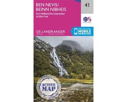 Landranger Active 41 Ben Nevis, Fort William Glen Coe 041 OS Landranger Active Map 041