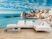 Professioneel Fotobehang Santorini - blauw - Sticky Decoration - fotobehang - decoratie - woonaccessoires - inclusief gratis hobbymesje - 520 cm breed x 350 cm hoog - in 7 verschillende forma