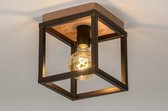 Lumidora Plafondlamp 73500 - E27 - Zwart - Bruin - Hout - Oldmetal (gunmetal) - Metaal