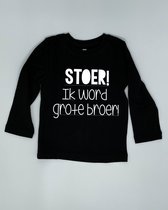 Shirt Stoer ik word grote broer! - Zwart, 86/92