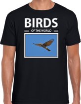 Dieren foto t-shirt Havik - zwart - heren - birds of the world - cadeau shirt Havik roofvogels liefhebber XL