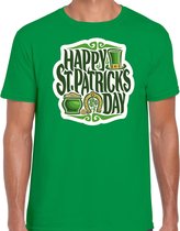St. Patricks day t-shirt groen voor heren - Happy St. Patricks day - Ierse feest kleding / outfit / kostuum L