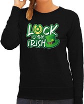 St. Patricks day sweater zwart voor dames - Luck of the Irish - Ierse feest kleding / trui/ outfit/ kostuum 2XL