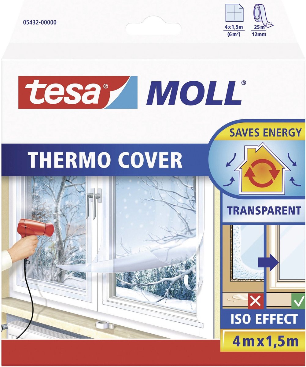 Tesa tesamoll thermo cover PE raamisolatie folie - 4 x 1,5 meter - Tesa