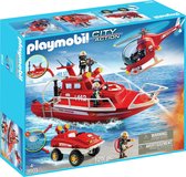Playmobil 9503 - Mega Brandweer Set - Inclusief boot met onderwatermoter , helicopter en strandbuggy