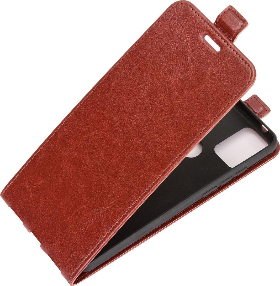 Mobigear Telefoonhoesje geschikt voor Alcatel 3X (2020) Hoesje | Mobigear Flipcase | Pasjeshouder voor 1 Pasje | Telefoonhoesje voor Pinpas / OV Kaart / Rijbewijs - Bruin
