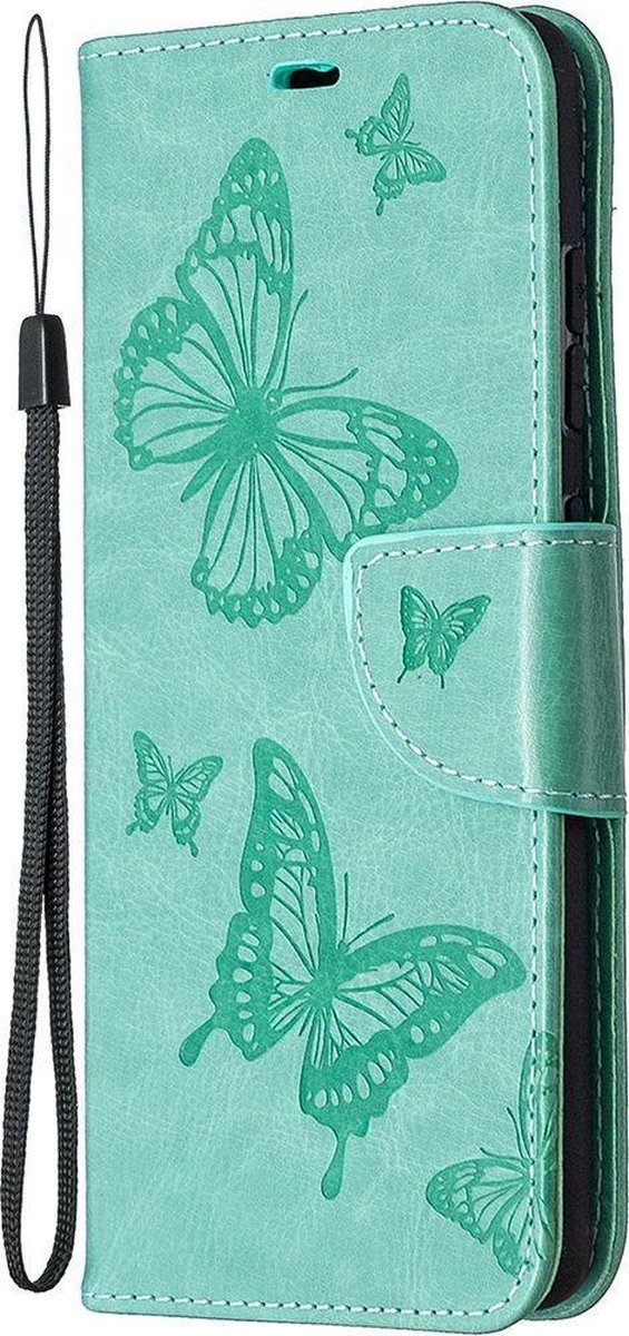 Mobigear Telefoonhoesje geschikt voor Samsung Galaxy S20 FE Hoesje | Mobigear Butterfly Bookcase Portemonnee | Pasjeshouder voor 2 Pasjes | Telefoonhoesje voor Pinpas / OV Kaart / Rijbewijs - Turquoise