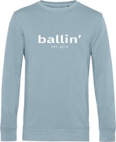 Heren Sweaters met Ballin Est. 2013 Basic Sweater Print - Blauw - Maat M