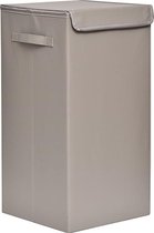Praktische Opvouwbare wasmand met deksel en handvaten, 60x30x30cm â€“ Taupe â€“ Was sorteerder â€“ Wasmand â€“ Opbergmand â€“ Opvouwbaar â€“ Draagbaar â€“ Kunststof/MDF