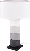 LED Tafellamp - Tafelverlichting - Torna Konan - E27 Fitting - Rond - Mat Wit - Keramiek