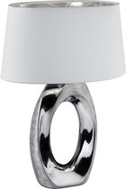 LED Tafellamp - Tafelverlichting - Torna Tibos - E27 Fitting - Rond - Mat Zilver - Keramiek