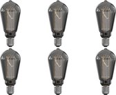 CALEX - LED Lamp 6 Pack - Rustic ST64 - E27 Fitting - Dimbaar - 3W - Warm Wit 2000K - Rookkleur
