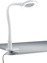 LED Klemlamp - Torna Lumpa - 5W - Warm Wit 3500K - Vergrootglas - Glans Wit - Kunststof