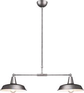 LED Hanglamp - Hangverlichting - Torna Wolta - E27 Fitting - 2-lichts - Rond - Antiek Nikkel - Aluminium