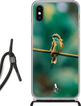 iPhone Xs hoesje met koord - Color Bird