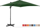 Uniprodo Zweefparasol - groen - vierkant - 250 x 250 cm - draaibaar