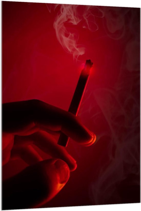 Acrylglas - Brandende Sigaret in Rood Licht - 100x150cm Foto op  Acrylglas... | bol.com