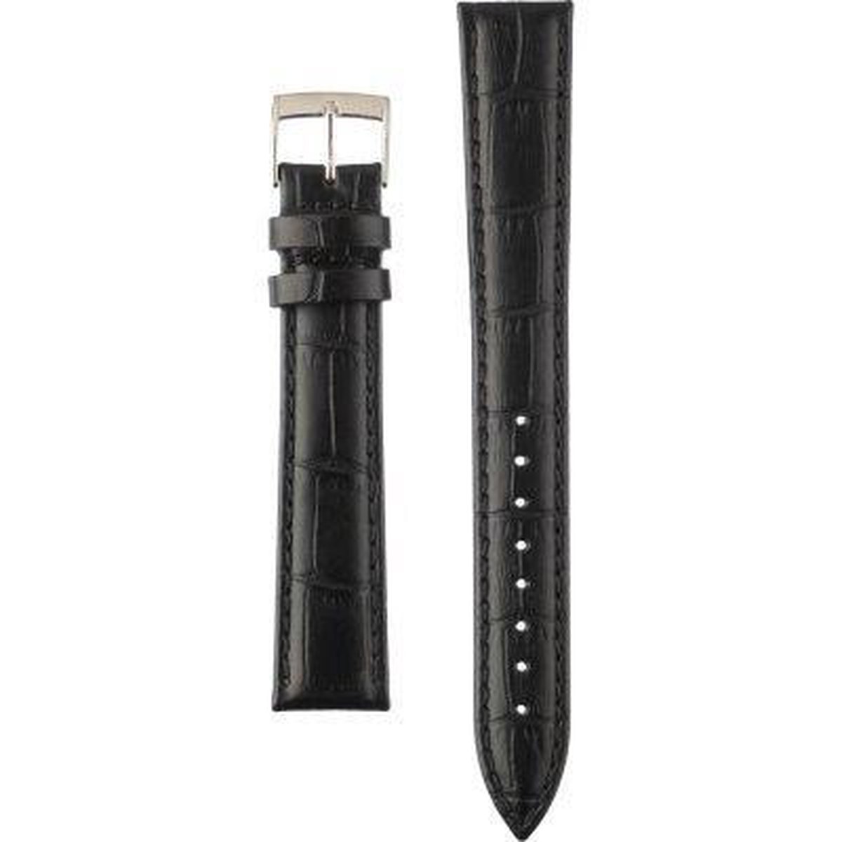Morellato Horlogebandje - Morellato horlogeband Y2269 Bolle XL - leer - Zwart - bandbreedte 18.00 mm