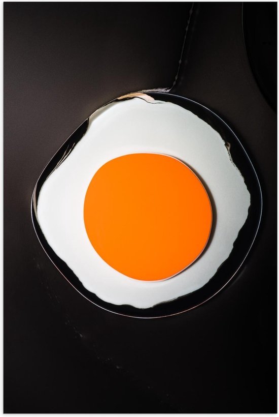 Poster – Kartonnen Ei in de Pan - 40x60cm Foto op Posterpapier