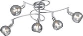 LED Plafondlamp - Plafondverlichting - Trinon Brista - E14 Fitting - 5-lichts - Rond - Glans Chroom - Aluminium